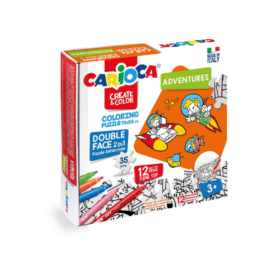 Set puzzle si 12 carioci Adventure Baby, +3 ani, Carioca   