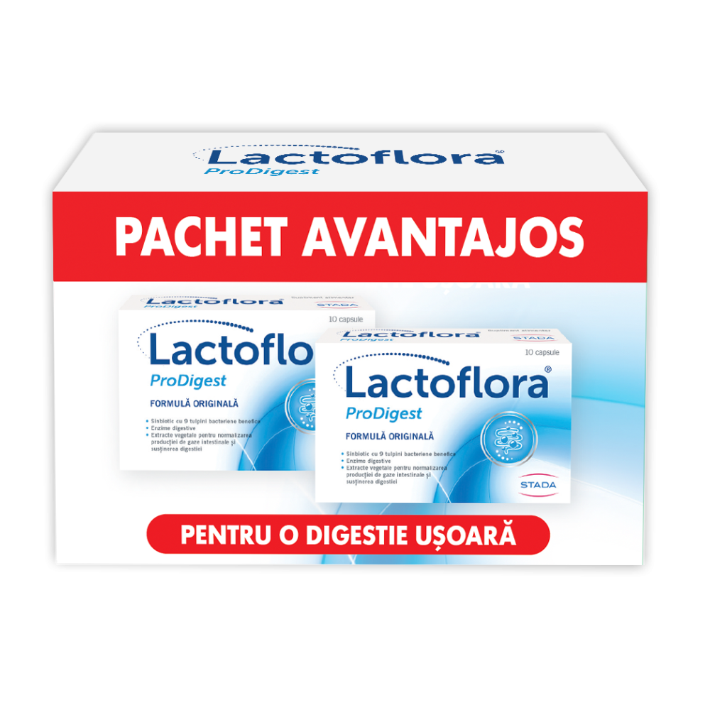 Pachet Lactoflora ProDigest, 2x10 capsule, Stada