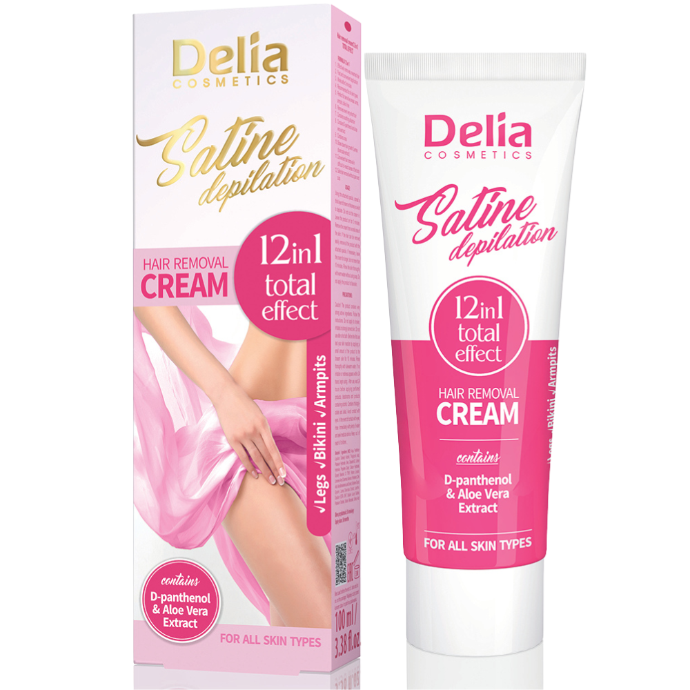 Crema depilatoare 12in1 Total Effect Satine, 100 ml, Delia Cosmetics