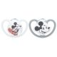 Set 2 suzete cu tetina din silicon Disney Space, 0-6 luni, Mickey Mouse, Gri&Roz sau Gri&Alb, Nuk 666210