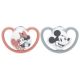 Set 2 suzete cu tetina din silicon Disney Space, 0-6 luni, Mickey Mouse, Gri&Roz sau Gri&Alb, Nuk 666208