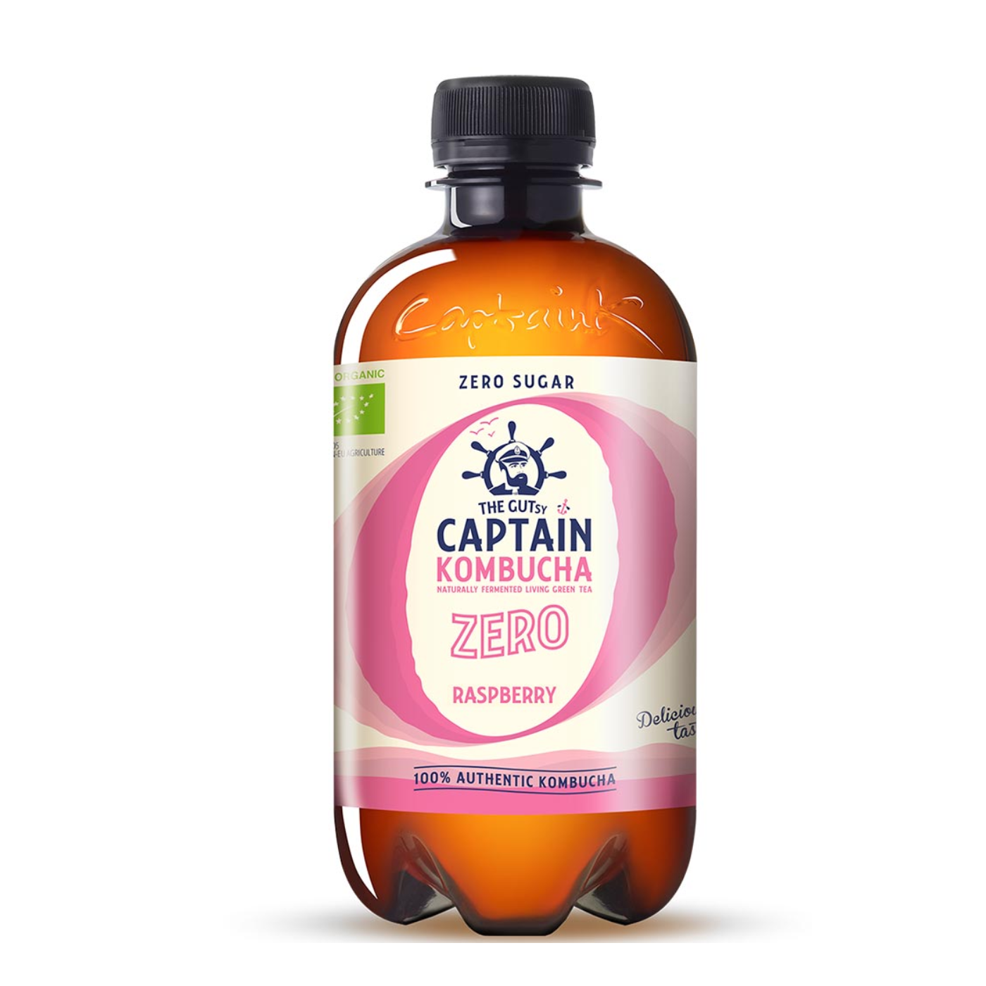 Bautura Bio Kombucha fara zahar Zmeura, 400 ml, The GUTsy Captain