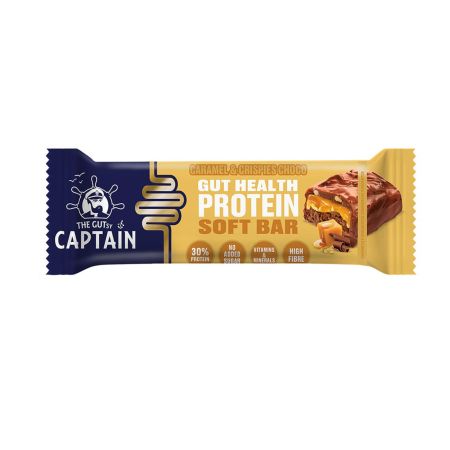 Baton proteic cu caramel si ciocolata, 50 g, The GUTsy Captain