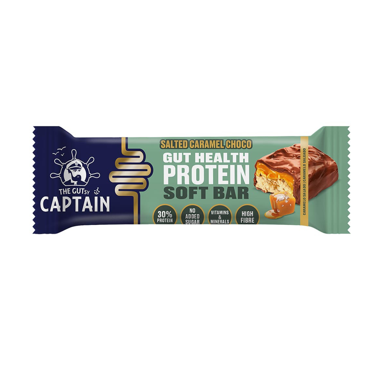 Baton proteic cu caramel sarat, 50 g, The GUTsy Captain