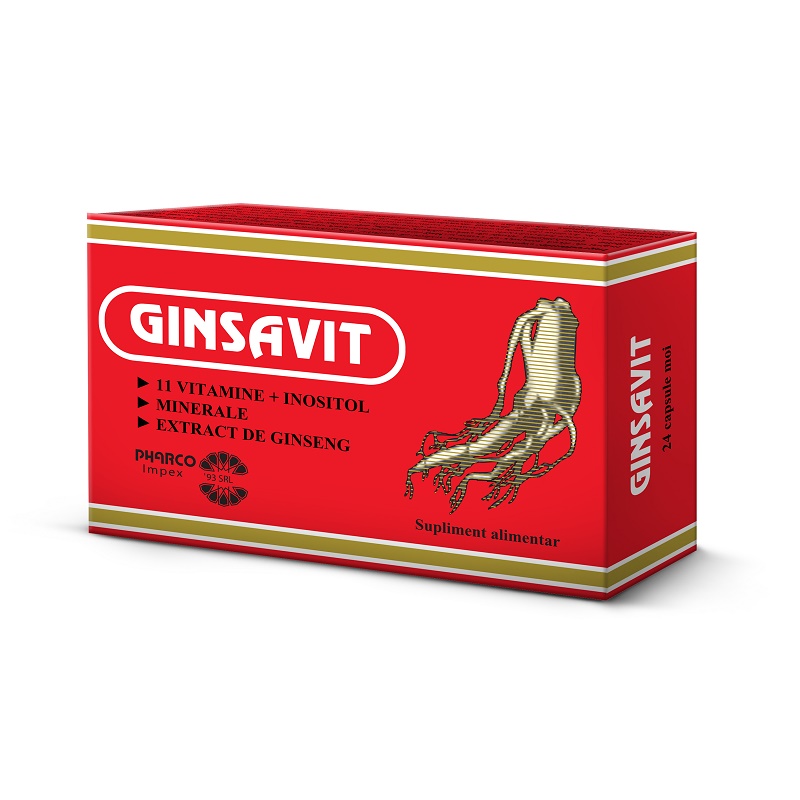 Ginsavit, 20 comprimate, Pharco