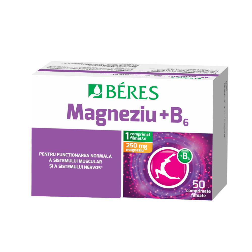 Magneziu + Vitamina B6, 50 comprimate filmate, Beres