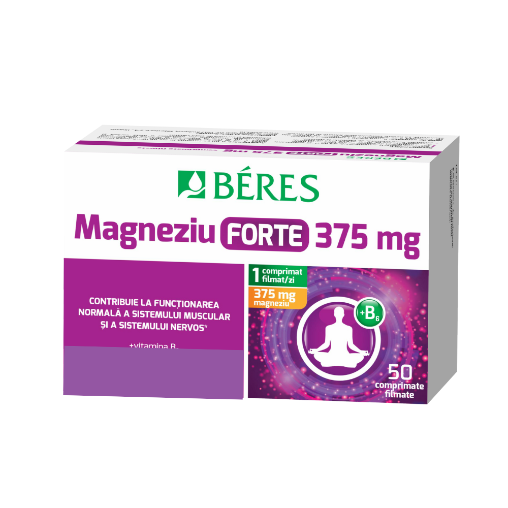 Magneziu Forte, 375 mg, 50 comprimate filmate, Beres