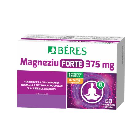 Magneziu forte + B6, 375 mg, 50 comprimate filmate, Beres