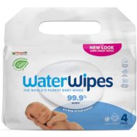 Servetele umede biodegradabile pentru bebelusi fara parfum, 4x60 buc, WaterWipes