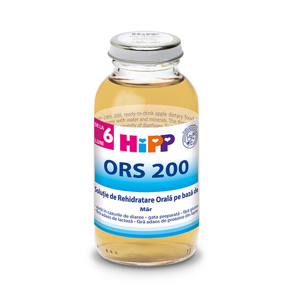 Bautura de rehidratare cu mar impotriva diareei ORS 200, +6 luni, 200 ml, Hipp