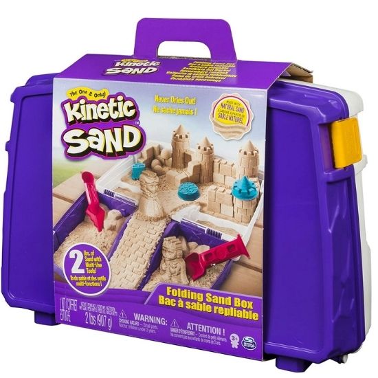 Kinetic Sand in cutie cu accesorii si maner, Spin Master