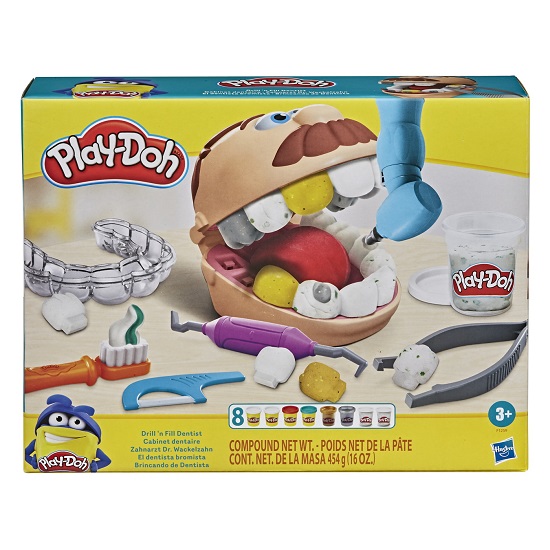 Set de creatie cu accesorii si dinti colorati, Dentistul, Play-Doh