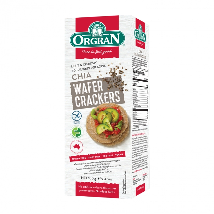 Crackers din chia fara gluten, 100 gr, Orgran