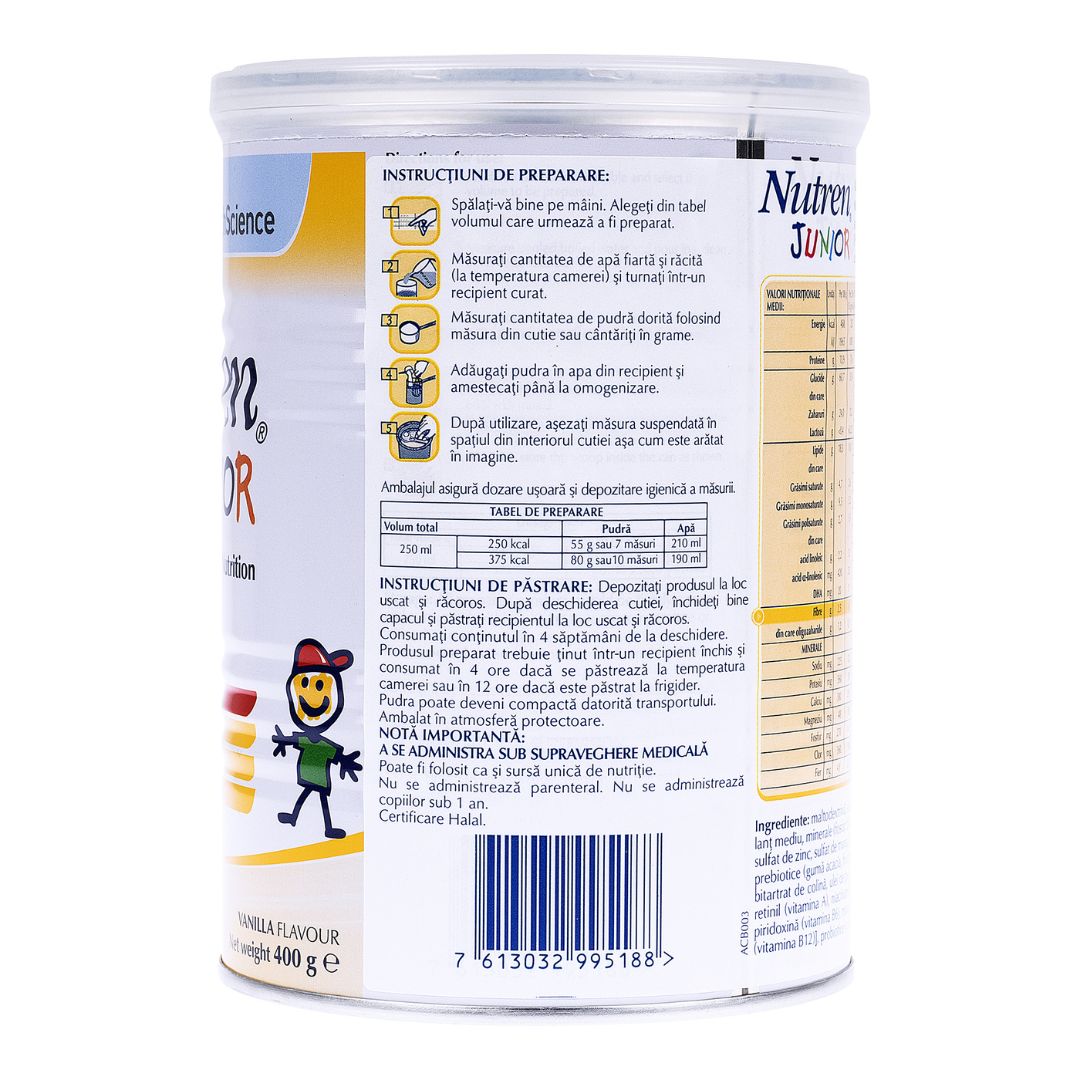 Formula de lapte praf cu aroma de vanilie Nutren Junior, +12 luni, 400 g, Nestle 535302