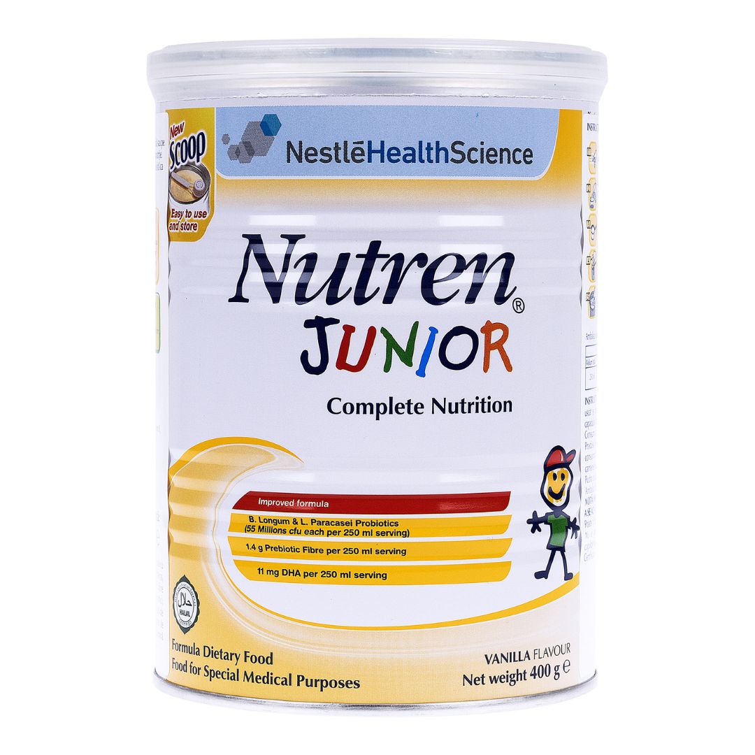 Formula de lapte praf cu aroma de vanilie Nutren Junior, +12 luni, 400 g, Nestle 535303