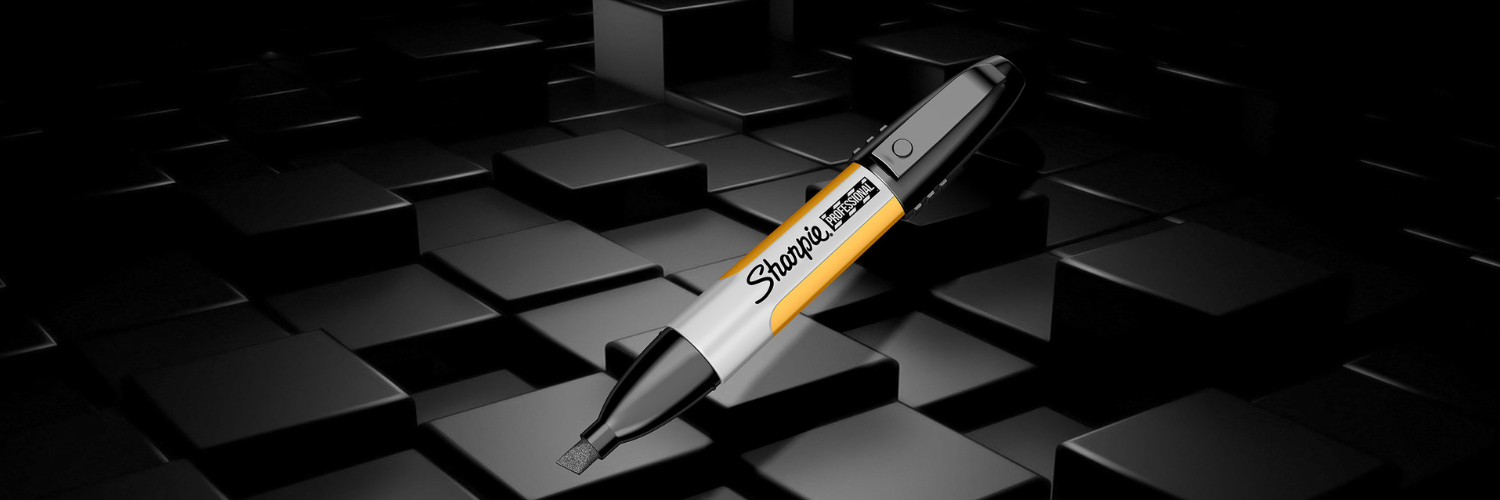 Banner Sharpie cu markere colorate sugerand expresivitate si creativitate