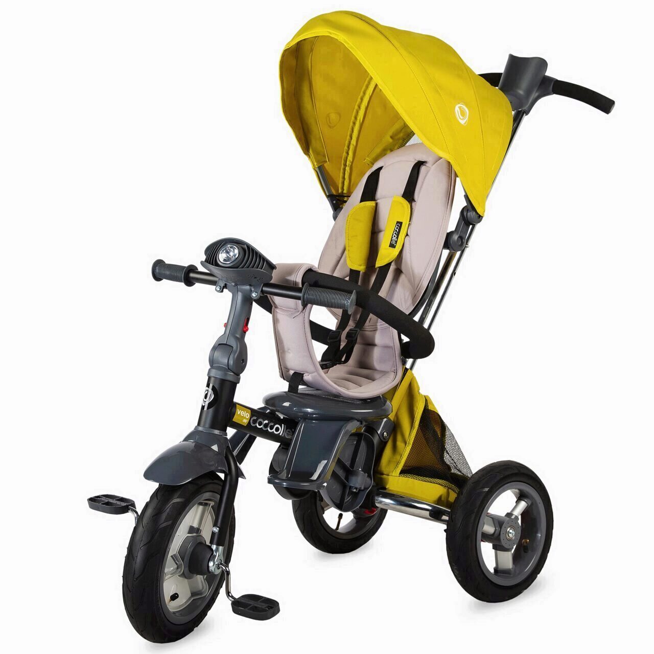 Tricicleta 4 in 1 pentru copii Velo Air, +9 luni, Galben, Coccolle