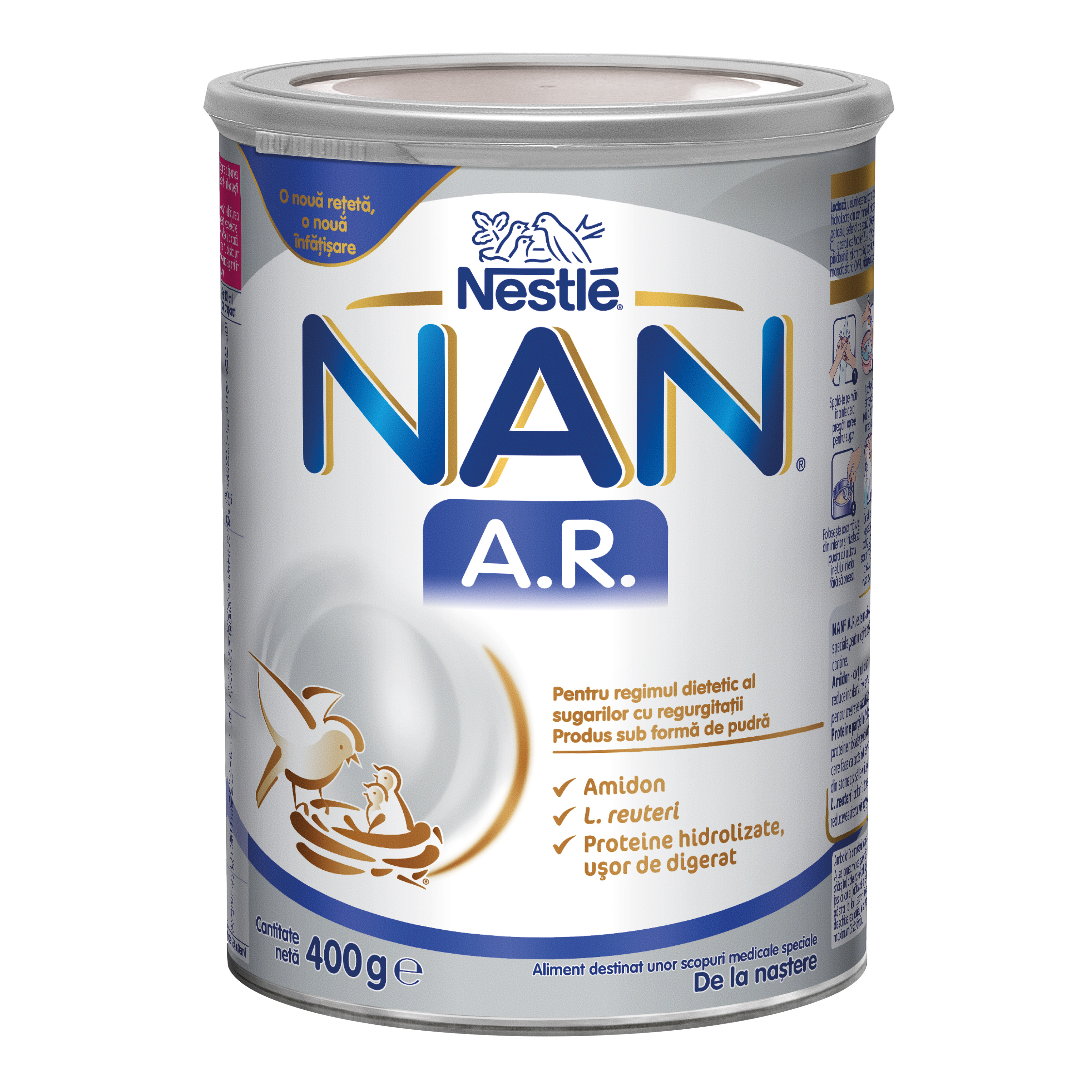 Formula speciala de lapte praf pentru regim dietetic Nan AR, +0 luni, 400 g