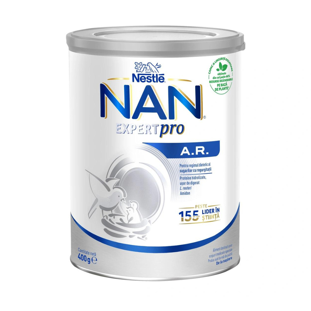 Formula speciala de lapte praf pentru regim dietetic Nan AR, +0 luni, 400 g, Nestle