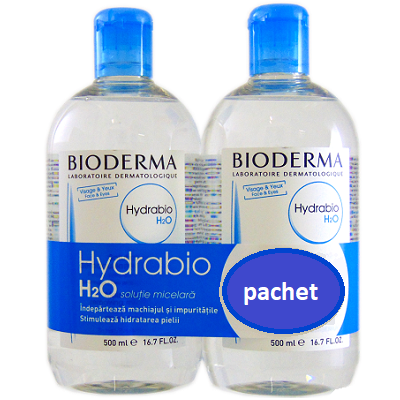 Pachet 2 x Solutie Micelara Hydrabio H2O, 2x500 ml, Bioderma