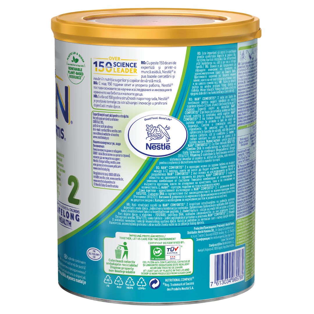 Formula de lapte de continuare Nan 2 Comfortis, +6 luni, 800 g, Nestle 534477