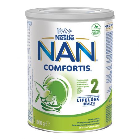 Formula de lapte de continuare Nan 2 Comfortis, +6 luni, 800 g