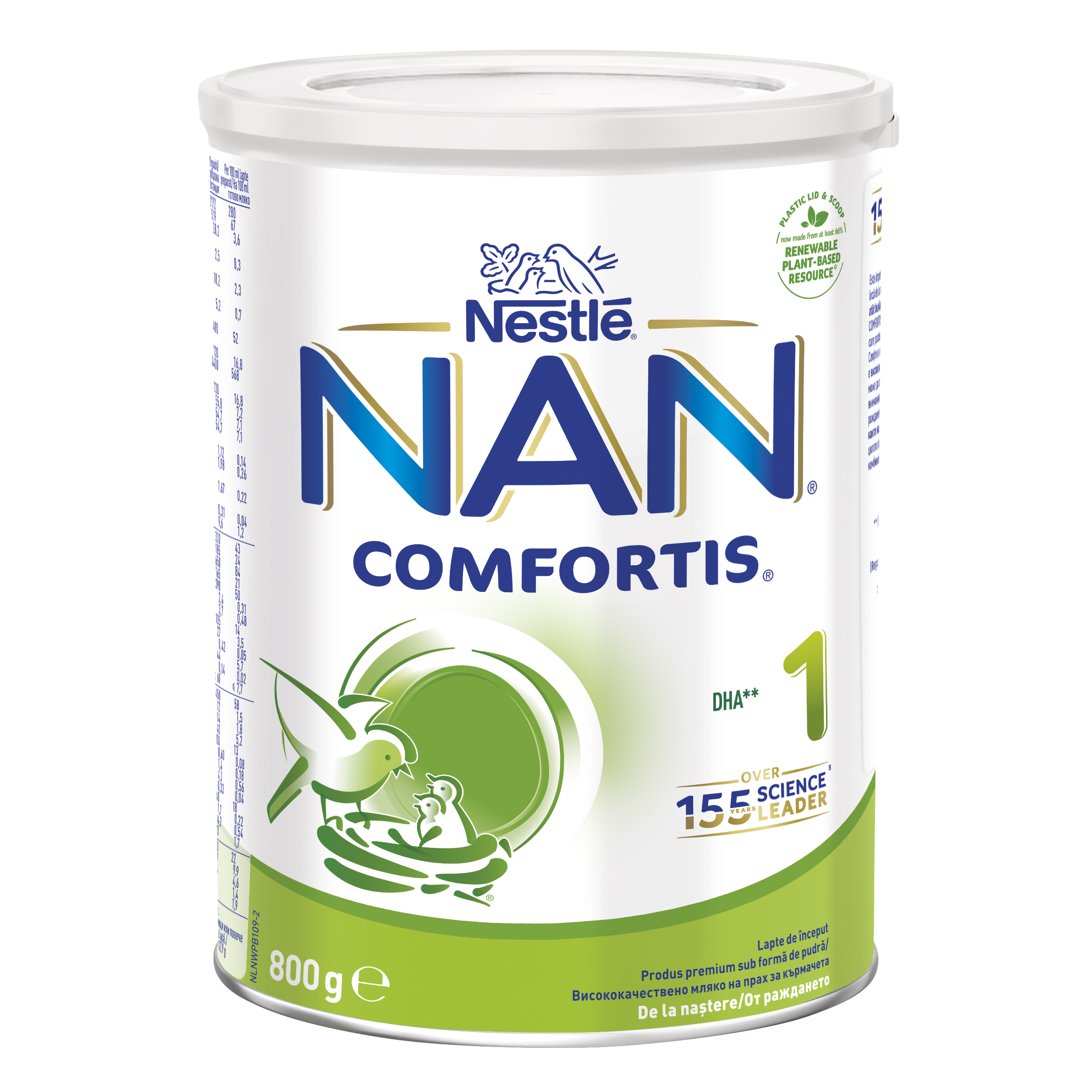 Formula lapte de inceput pentru sugari Nan 1 Comfortis, +0 luni, 800 g, Nestle