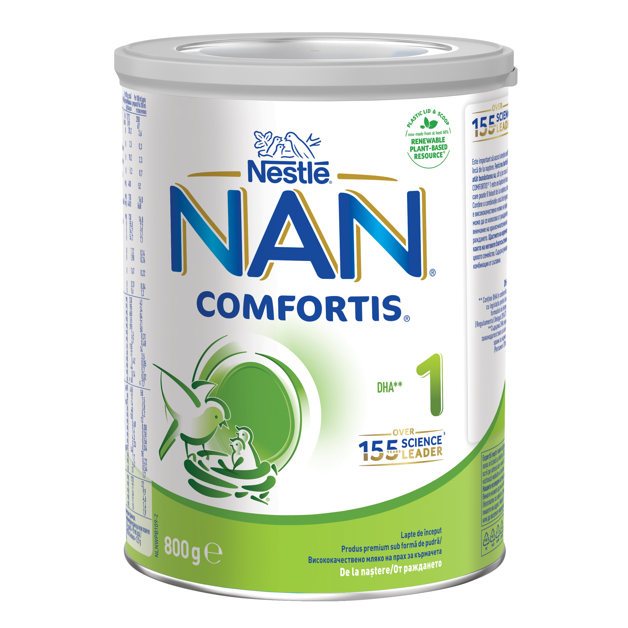Formula lapte de inceput pentru sugari Nan 1 Comfortis, +0 luni, 800 g, Nestle