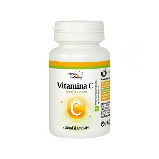 Vitamina C natural cu catina si amalaki, 60 comprimate masticabile, Dacia Plant