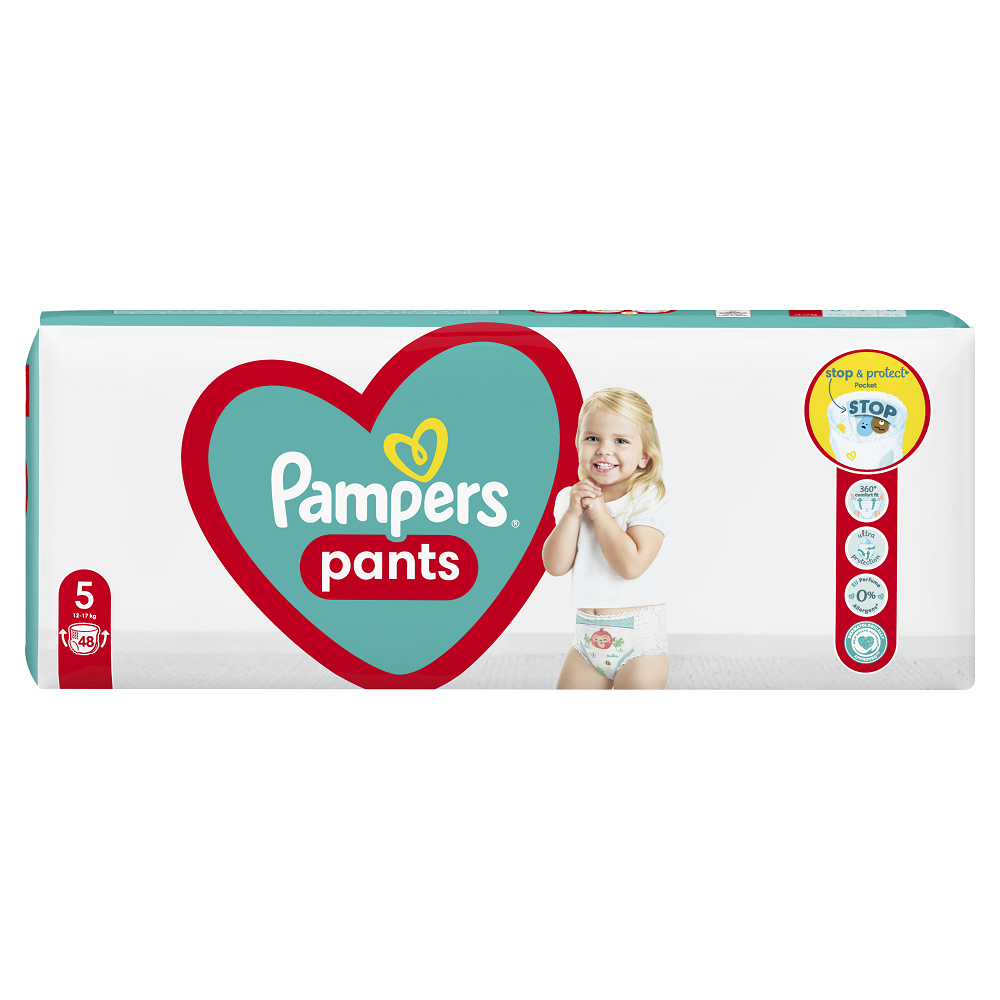 Scutece Pants Stop&Protect, Nr. 5, 12-17 kg, 48 buc, Pampers