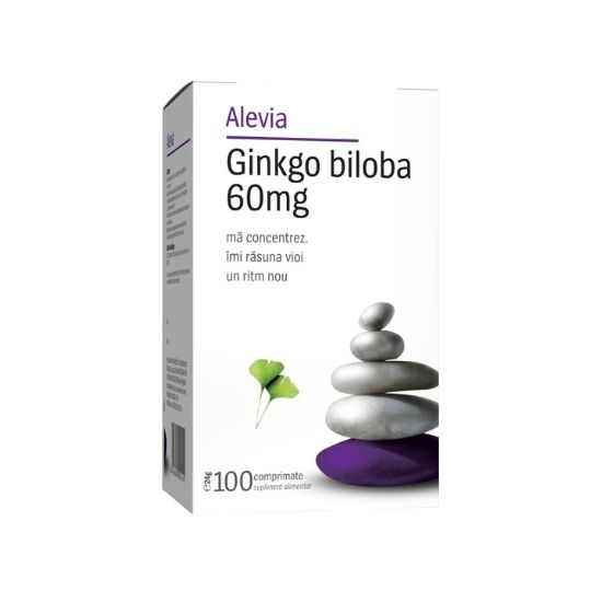 Ginkgo Biloba 60mg, 100 comprimate, Alevia