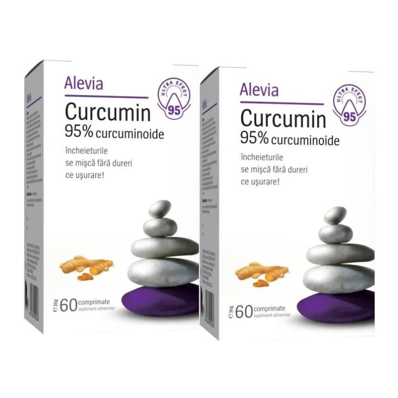 Curcumin 95% curcuminoide, 60+60 comprimate, Alevia