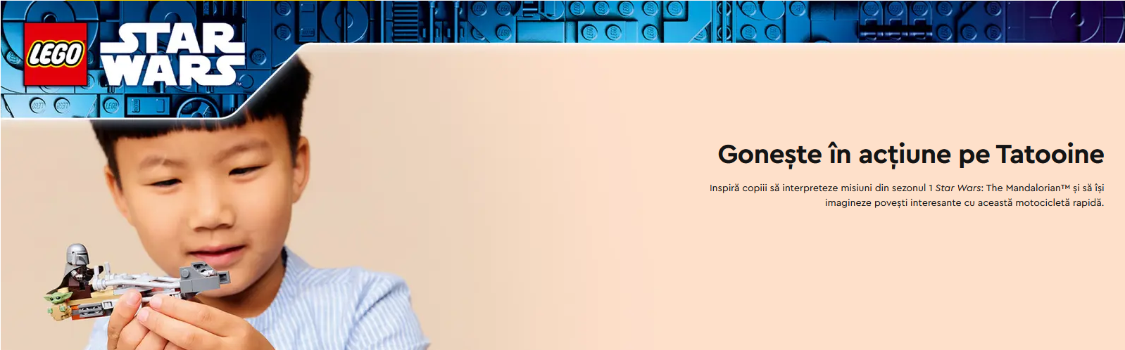 LEGO Star Wars Motocicleta Mandalorian si Grogu