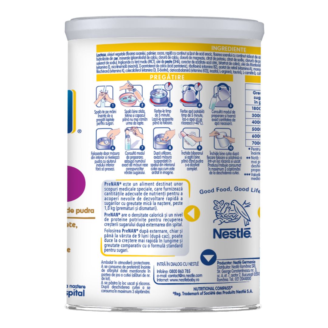 Formula speciala de lapte praf PreNan, +0 luni, 400 g, Nestle 534820