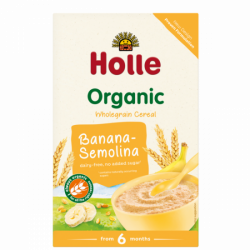 Cereale Eco cu banane si gris, +6 luni, 250 g, Holle Baby Food