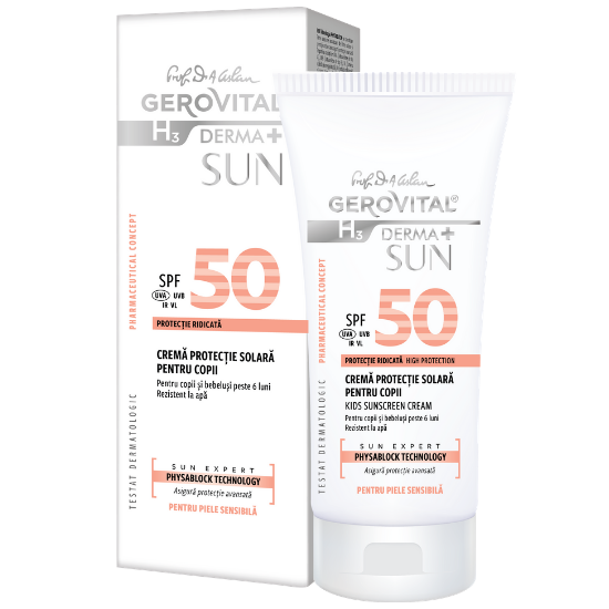 Crema Protectie solara pentru copii GH3 Derma+Sun SPF 50, 100ml, Gerovital