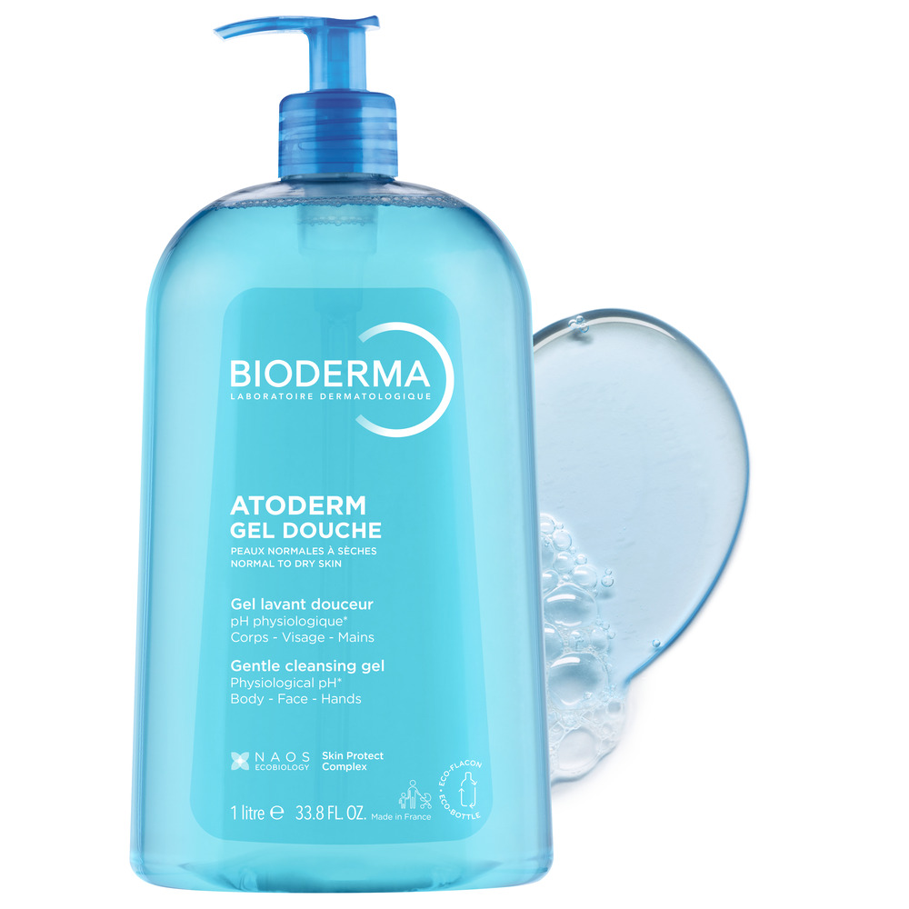 Gel de duş Bioderma Atoderm 1 L pentru piele uscată, sensibilă şi dermatită atopică