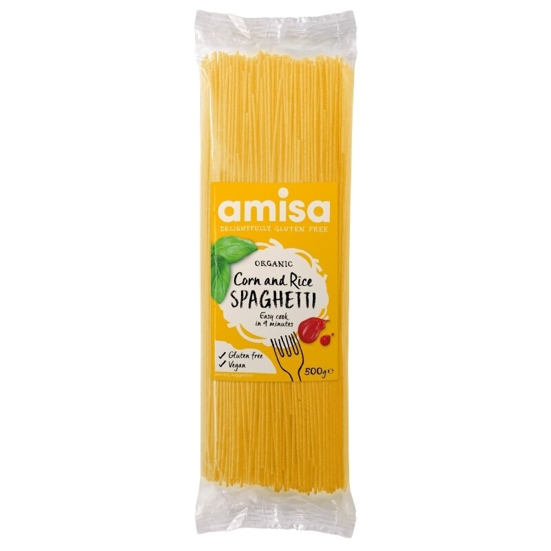 Spaghetti din orez si porumb eco fara gluten, Amisa, 500 g, Bio Holistic