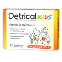  Detrical Kids cu aroma de cola D3 400 UI, 30 comprimate moi de supt, Zdrovit     
