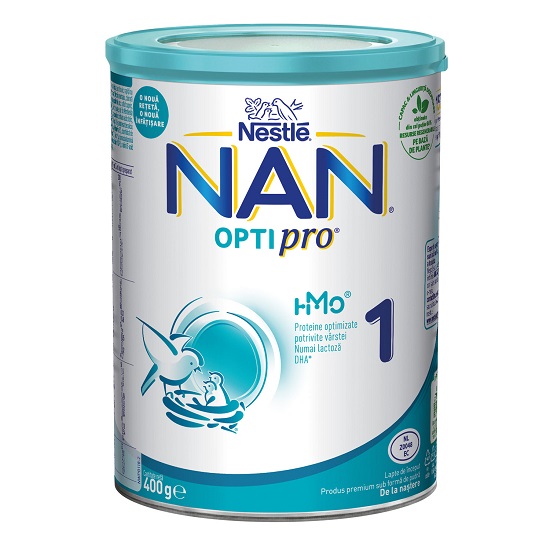 Formula lapte de inceput Nan 1 Optipro HMO, +0 luni, 400 g, Nestle