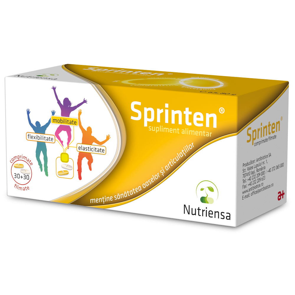 Sprinten Nutriensa, 60 comprimate filmate, Antibiotice SA