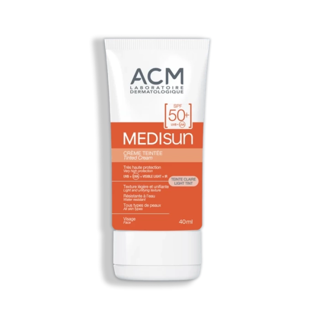 Crema colorata pentru protectie solara cu SPF 50+ Medisun, 40 ml, Light, ACM