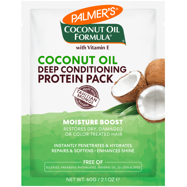 Tratament pentru par uscat cu ulei de nuca de cocos, keratina si proteine din matase Protein Pack, 60 g, Palmer's