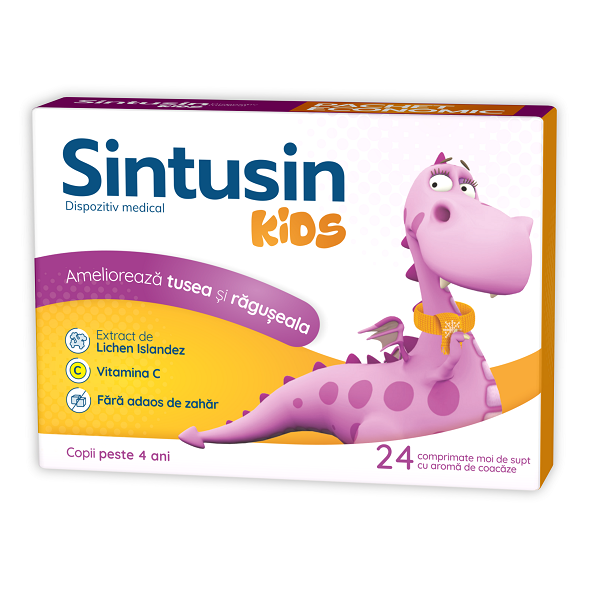 Sintusin Kids +4 ani, 24 comprimate de supt, Zdrovit