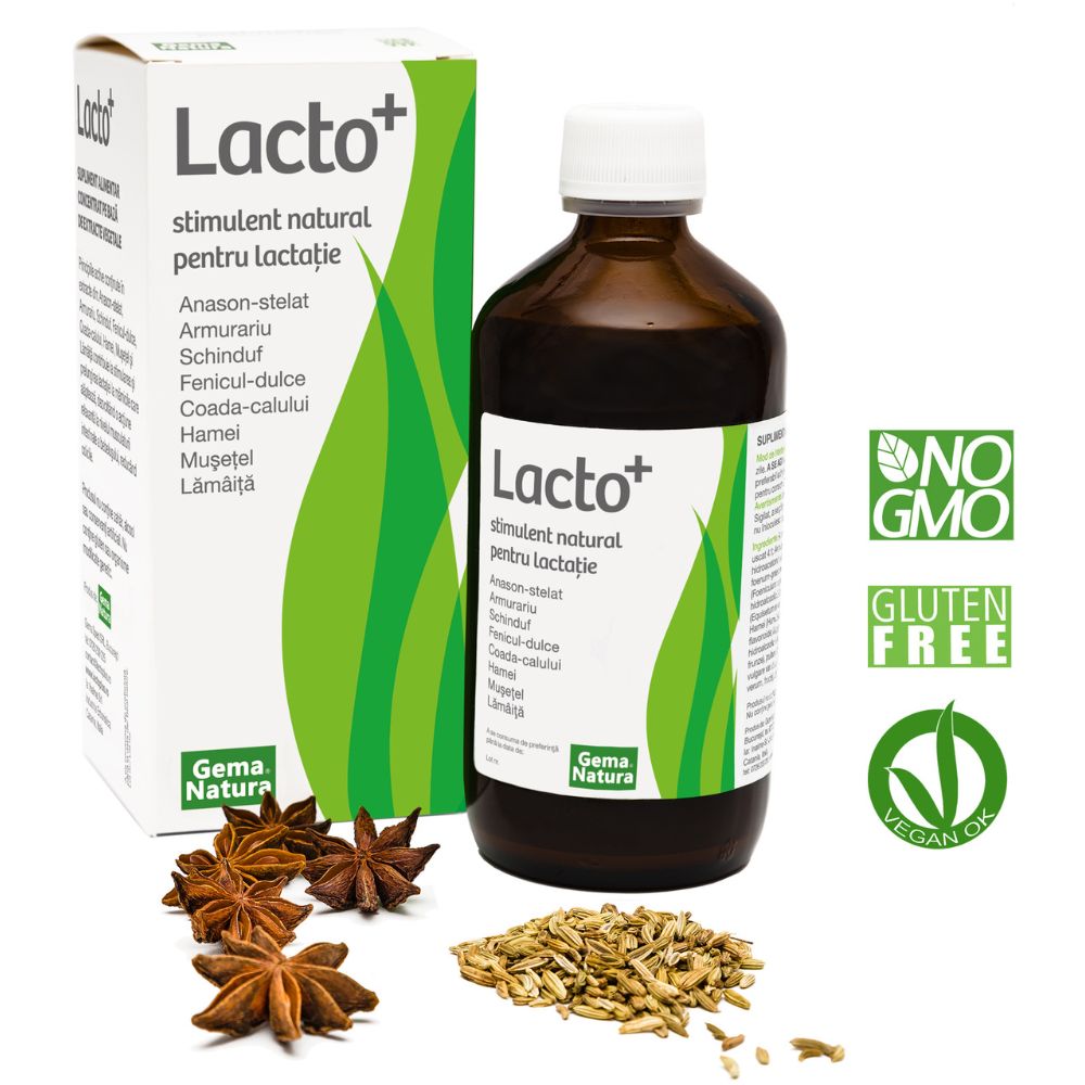Stimulent pentru lactatie Lacto+, 250 ml, Gema Natura