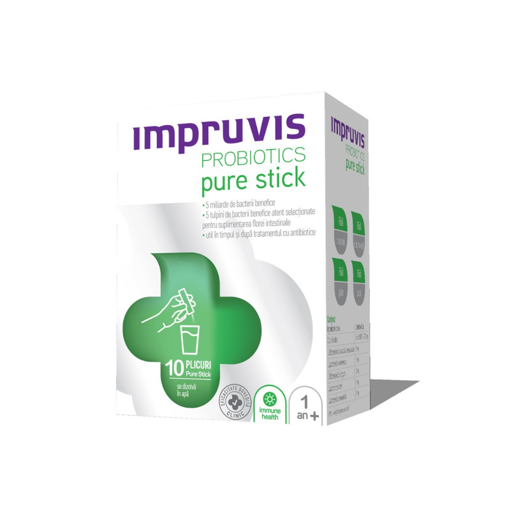 Probiotice Pure Stick, 10 plicuri, Impruvis