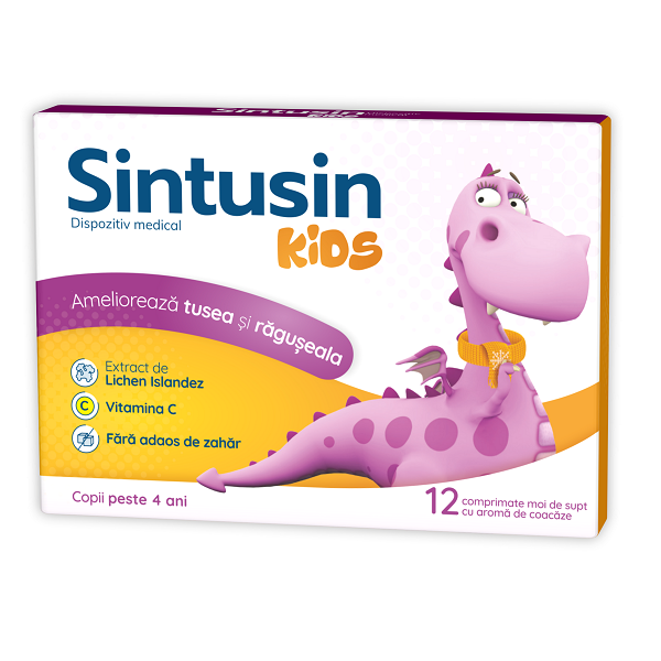 Sintusin Kids + 4 ani, 12 comprimate de supt, Zdrovit