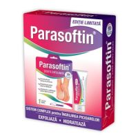 Pachet sosete exfoliante Parasoftin, 1 pereche + Crema pentru calcaie Silk, 50ml, Parasoftin