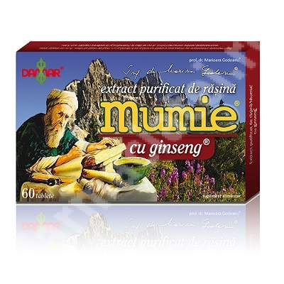 Extract purificat de rasina cu ginseng Mumie, 60 tablete, Damar General Trading