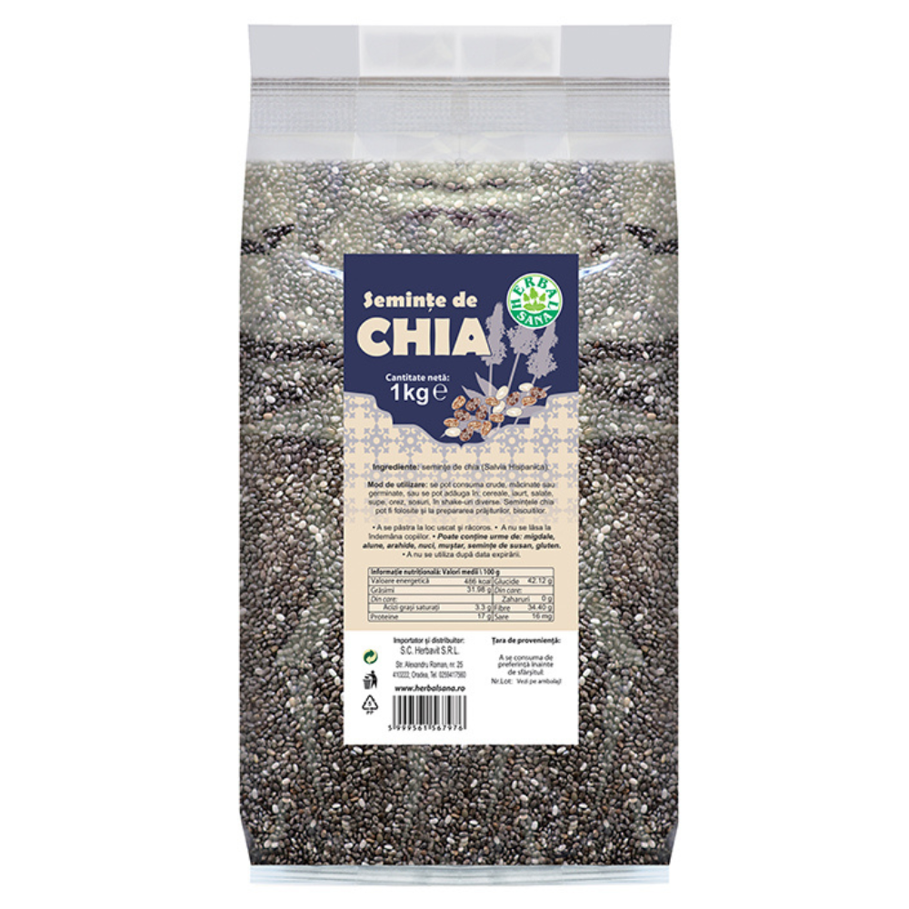Seminte de Chia, 1 kg, Herbal Sana